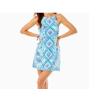 Lilly Pulitzer pearl romper dress blue Ibiza nwt 16 MSRP 198.00